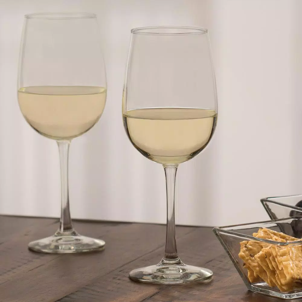 Libbey Midtown 4-Piece White Wine Glass Set, 18.5 oz, Clear