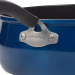 Epicurious 6 qt. Hard-Anodized Aluminum Nonstick Stock Pot with Glass Lid, Blue thumbnail 4
