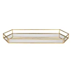 Kate and Laurel Felicia Gold Decorative Mirrored Metal Accent Tray thumbnail 2