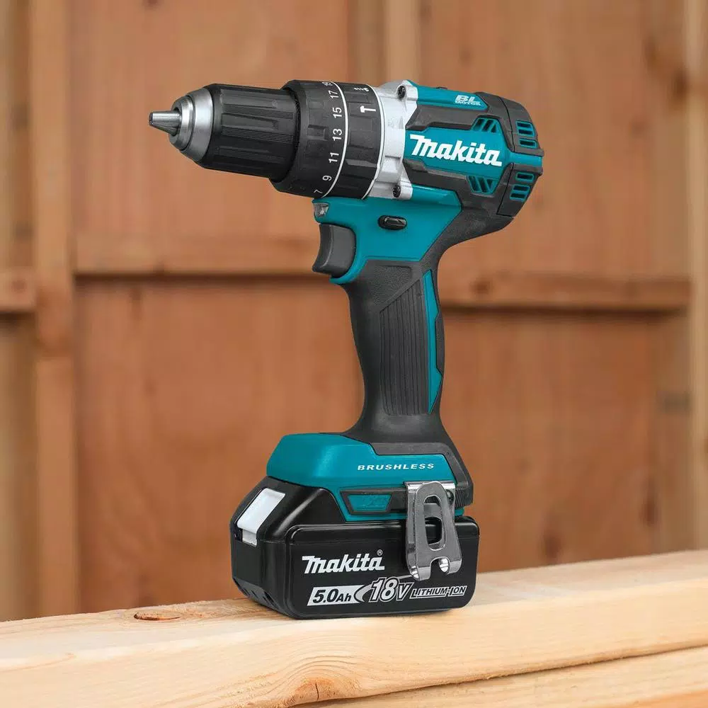 Makita 18V LXT Brushless 1/2 in. Hammer Driver-Drill Kit with 2 5.0 Ah Batteries and Charger
