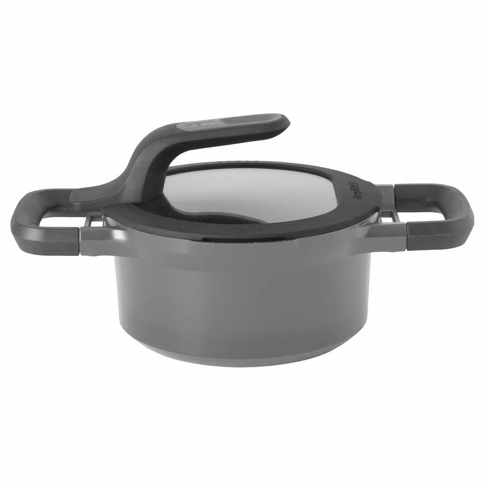 BergHOFF GEM Stay Cool 1 qt. Cast Aluminum Nonstick Casserole Dish with Glass Lid, Gray