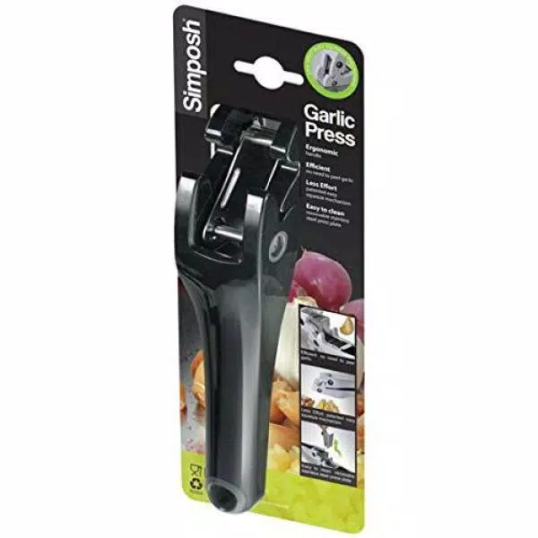 Simposh Garlic Press - Green Ergonomic Mincer and Crusher with Removable Stainless Steel Plate