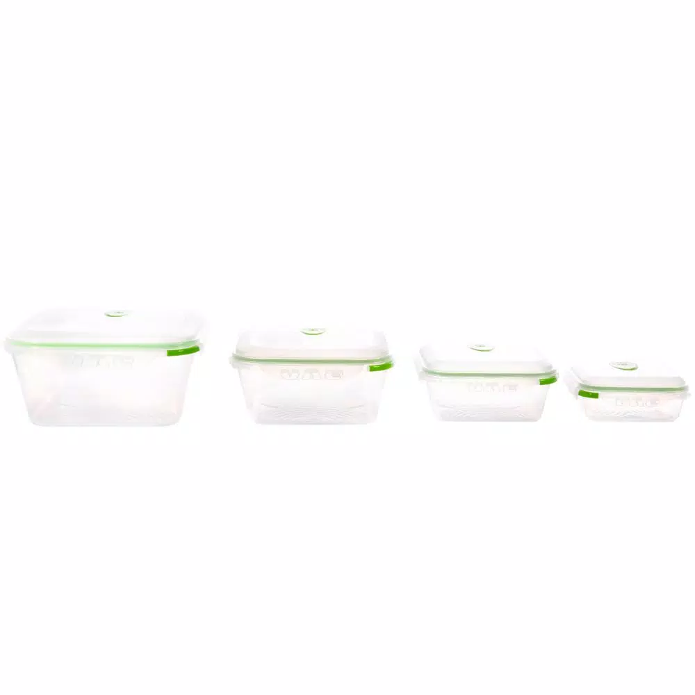 Ozeri INSTAVAC Green Earth 8-Piece Food Storage Container Set with Vacuum Seal and Locking Lids