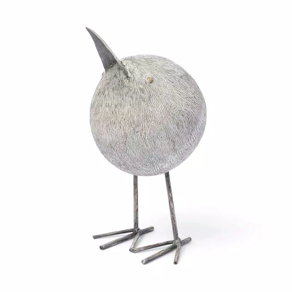 Mercana Snipe I Decorative Bird Sculpture - Light Brown Resin Statuary