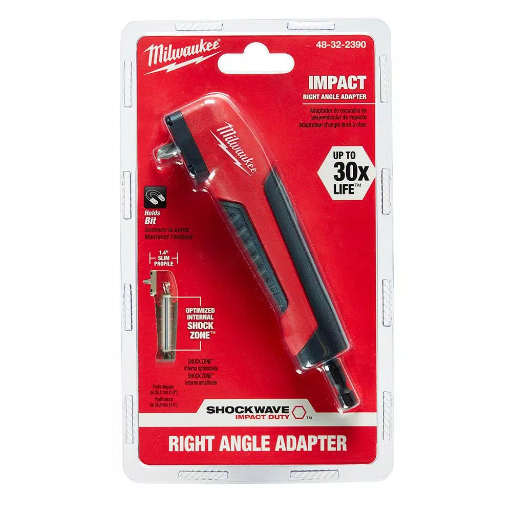 Milwaukee SHOCKWAVE Right Angle Drill Adapter with 1 in. PH2 Bit