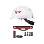 Milwaukee 475 Lumen LED Rechargeable Hard Hat Headlamp & BOLT Vented Hard Hat Combo thumbnail 1