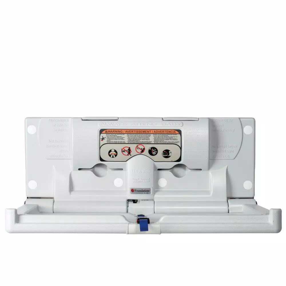Foundations Horizontal Surface Mount Baby Changing Station with EZ Mount Backer Plate