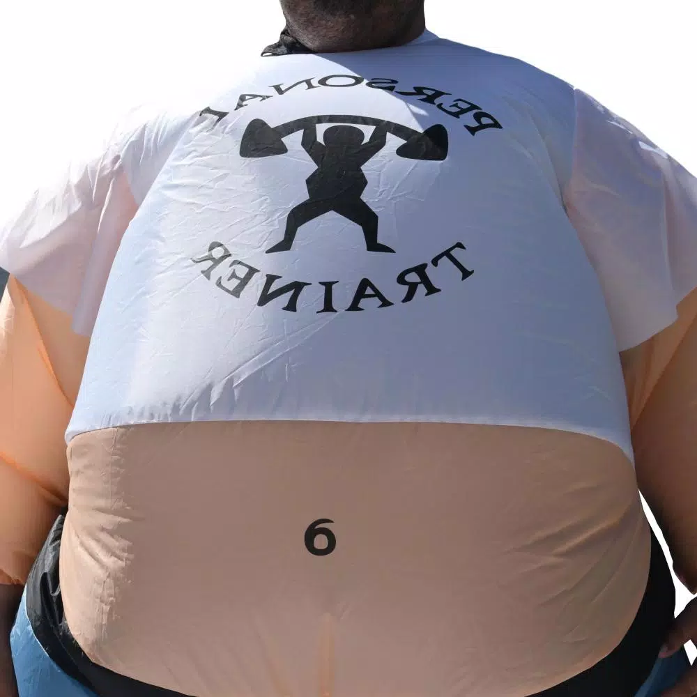 ALEKO's Inflatable Pot Belly Personal Trainer Adult Halloween Costume - Unisex One Size