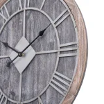 Utopia Alley 28" Oversized Roman Numeral Wall Clock, Gray Wood Finish & Metal Face thumbnail 7
