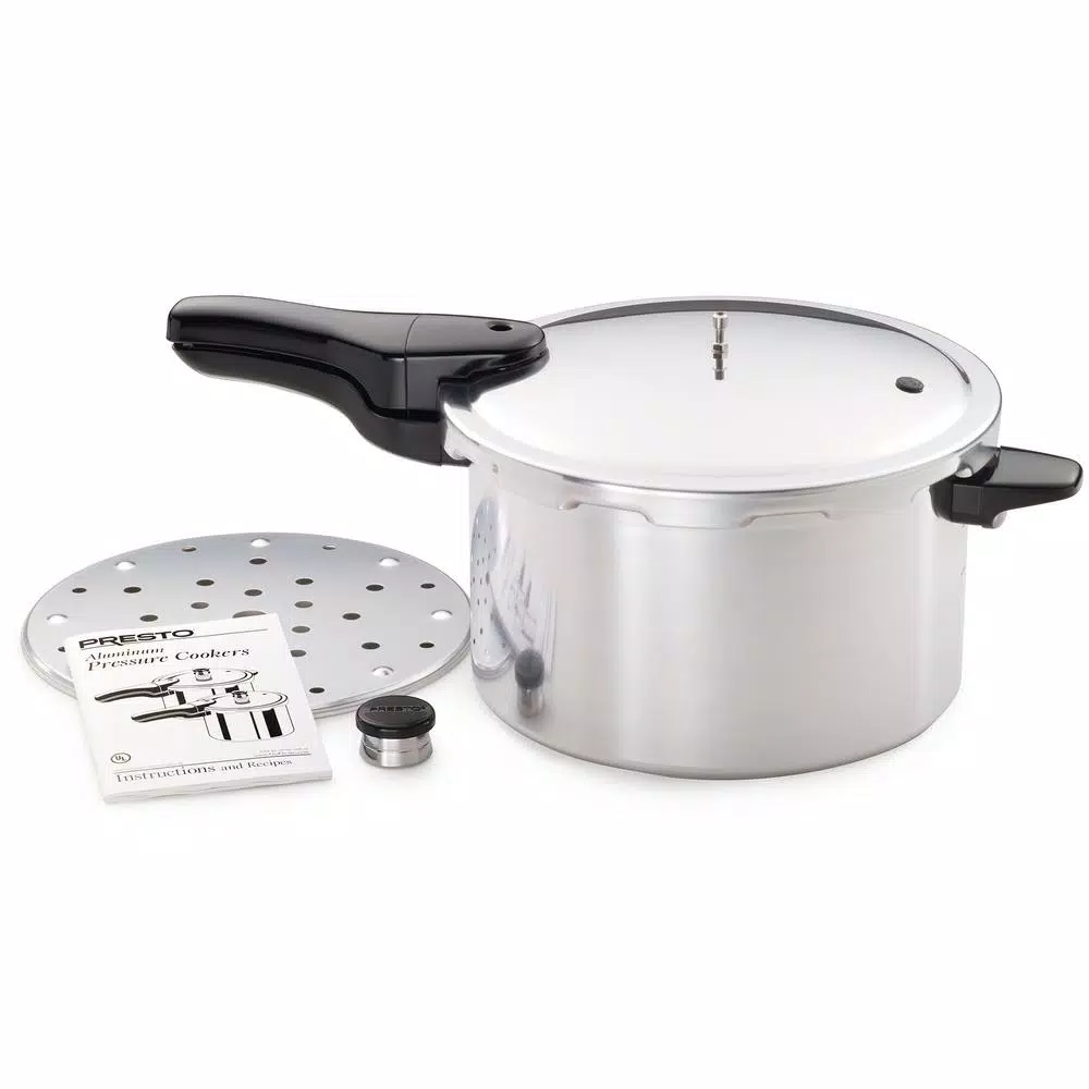 Presto 8 Qt. Aluminum Stovetop Pressure Cooker with Cooking Rack