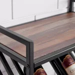 DANYA B 12-Bottle Black Wood Wall Mount Wine Rack with Stemware Organizer and Top Shelf thumbnail 3