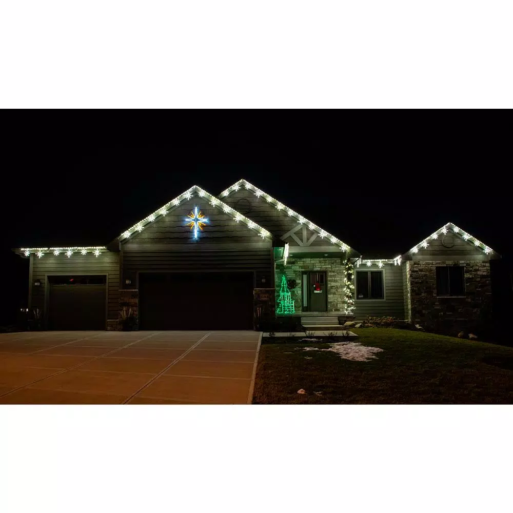 Fraser Hill Farm 4 ft. Bethlehem Star LED Christmas Light - 148 Gold & White Lights