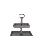 3R Studios Bungalow Lane Grey 3-Tier Decorative Tray with Distressed Wood & Metal Construction thumbnail 6