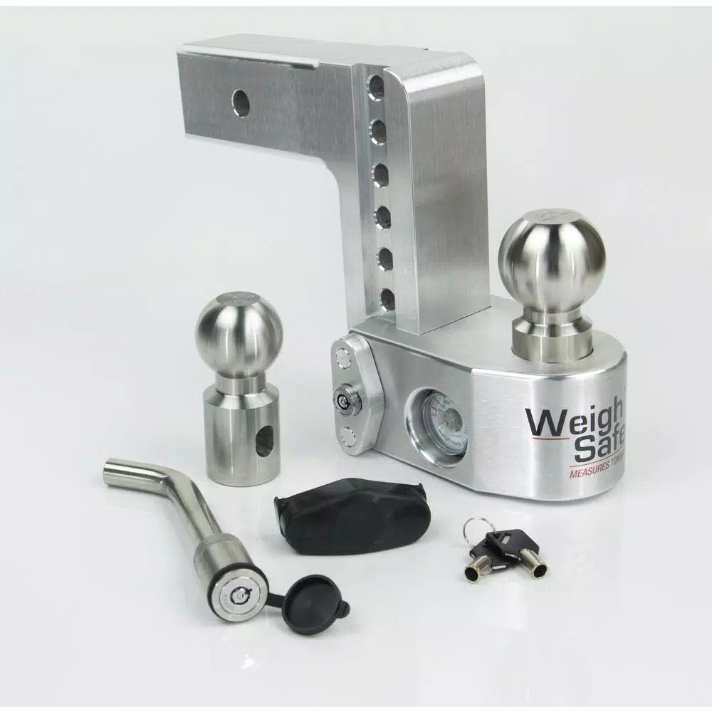 Weigh Safe Weigh-Safe 6 in. Drop Adjustable Class V Ball Mount with Built-in Hydraulic Scale