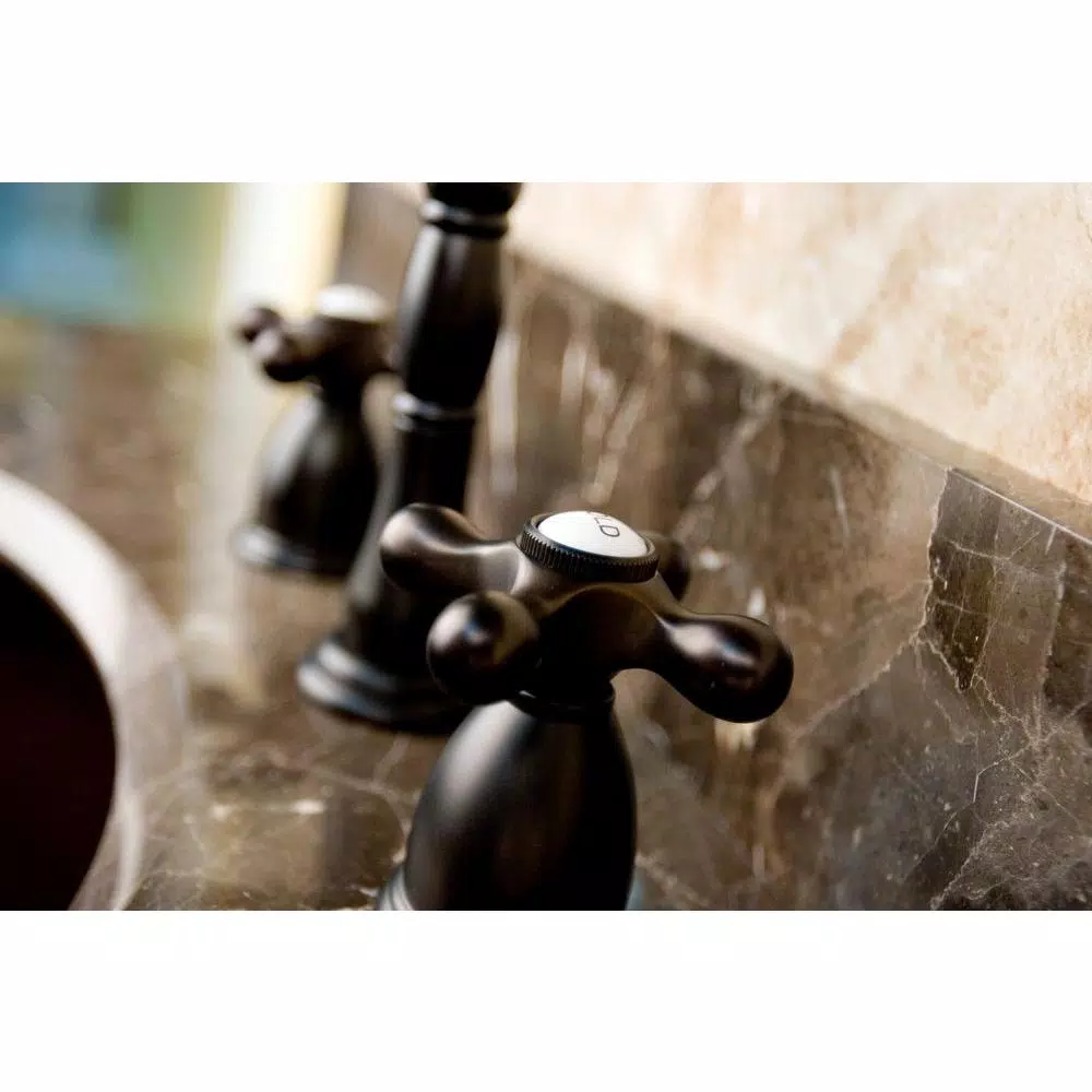 Kingston Brass Victorian 8 in. Widespread 2-Handle Bathroom Faucet, High Arc Spout, Oil Rubbed Bronze