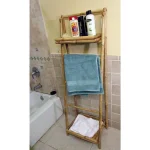 MGP 5 ft. Bamboo Ladder Shelf, Freestanding Foldable Towel Rack & Storage Organizer thumbnail 6