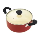 Cook N Home 10-Piece Aluminum Ceramic Nonstick Cookware Set, Red thumbnail 2