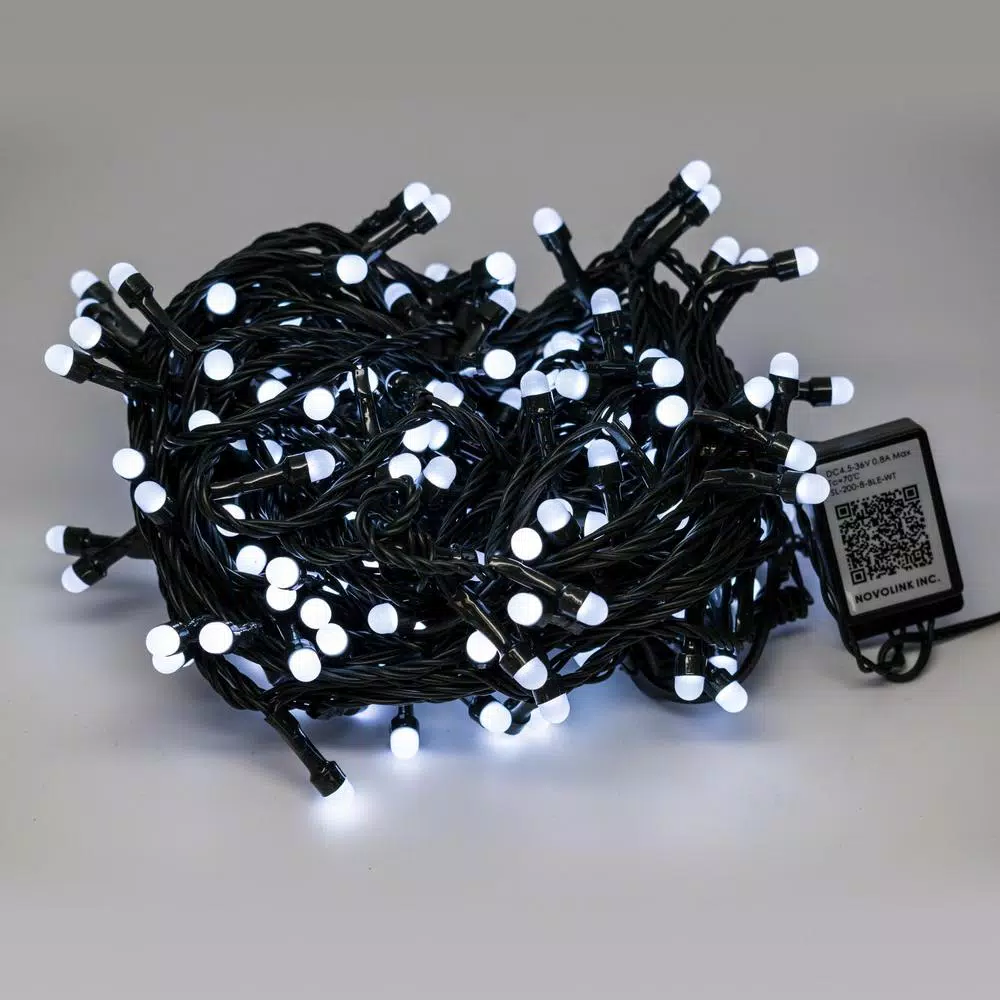 Novolink 200 LED Mini Globe Cool White String Lights with Wireless Smart App Control, 50 ft.