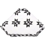 VHC Brands Emmie 21 in. Black and White Patchwork Christmas Tree Skirt, Hand-Quilted Cotton thumbnail 3