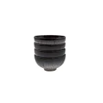 Denby Halo 4-Piece Rice Bowl Set, 5 in. Blue/Black Glazed Clay Serving Bowls thumbnail 1