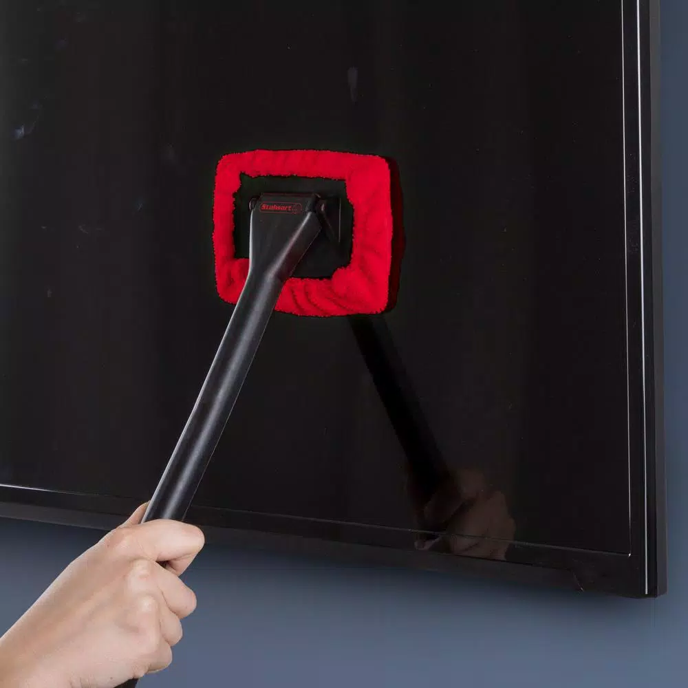 Trademark Stalwart Windshield Cleaner Tool with Pivoting Head and Microfiber Cloth
