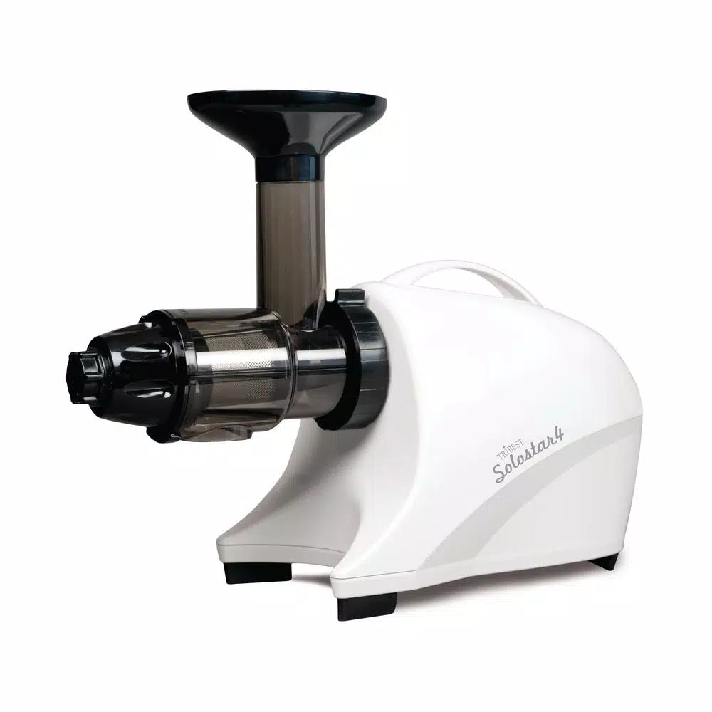 Tribest Solostar 4 Cold Press Juicer, 24 fl. oz. Horizontal Single Auger Juicer, White