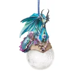Design Toscano Frost the Gothic Dragon Holiday Ornament Set, 3-Piece thumbnail 2