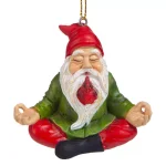 Design Toscano Zen Gnome Holiday Ornament - Hand Painted Resin Christmas Tree Bauble thumbnail 1