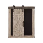 Glitzhome 19.75" Farmhouse Wooden Barn Door Chalkboard Memo Board Wall Decor thumbnail 1