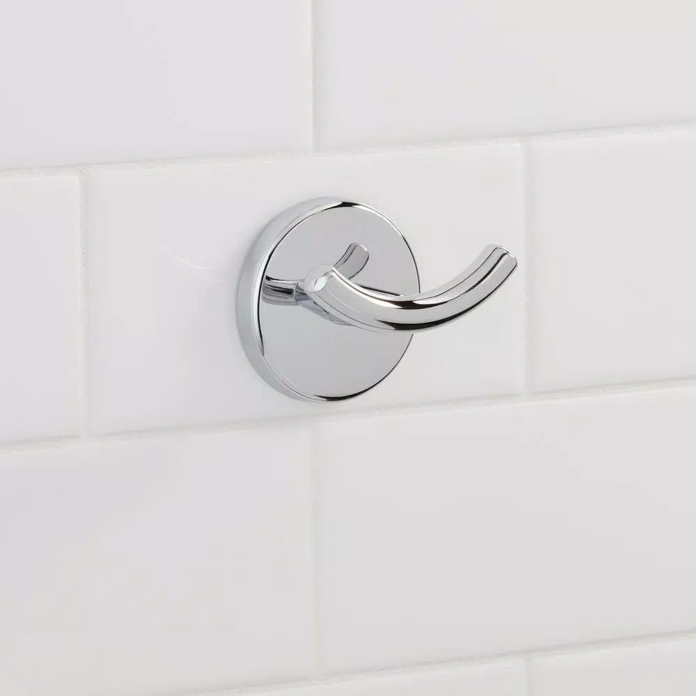 Glacier Bay Dorset Double Robe Hook, Chrome Finish