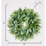Worth Imports 16 in. Artificial Silvery Eucalyptus Wreath, Green Round Decorative Wreath thumbnail 2
