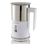 Ovente 3-in-1 Electric Milk Frother & Heater, White Stainless Steel with See-Through Lid thumbnail 1