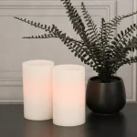 LUMABASE 3 in. Multicolor Remote Control LED Pillar Wax Candles, Set of 2 thumbnail 2