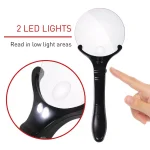 SecurityMan Handheld Magnifying Glass with 2 LED Lights - 3X/5X Dual Lens Illuminated Magnifier thumbnail 5