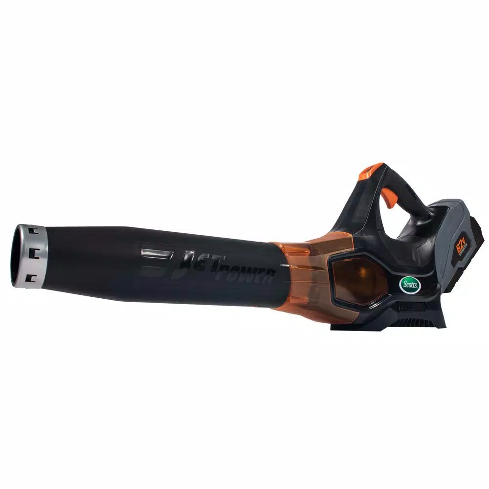Scotts 62V Cordless Handheld Leaf Blower, 500 CFM, 140 MPH with 2.5 Ah Battery and Charger