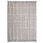 LR Resources Linework 50 in. x 60 in. Gray and Natural Abstract Tufted Cotton Throw Blanket thumbnail 2