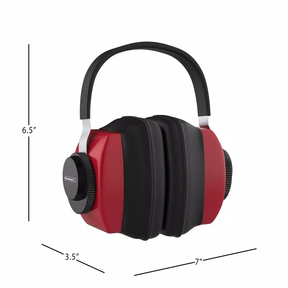 Stalwart Red/Black Over-Ear Hearing Protection Ear Muffs, 28dB NRR