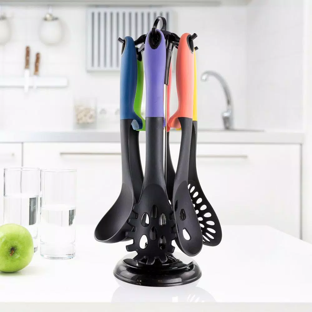 MegaChef 7-Piece Nylon Kitchen Utensil Set, Scratch-Resistant Cooking Tools