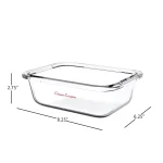 Classic Cuisine 10-Piece Borosilicate Glass Food Storage Container Set with Leak-Resistant Snap Lids thumbnail 2