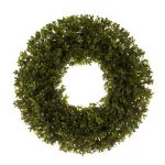 Glitzhome 18 in. Artificial Boxwood Wreath, UV-Resistant Greenery for Indoor/Outdoor Decor thumbnail 1