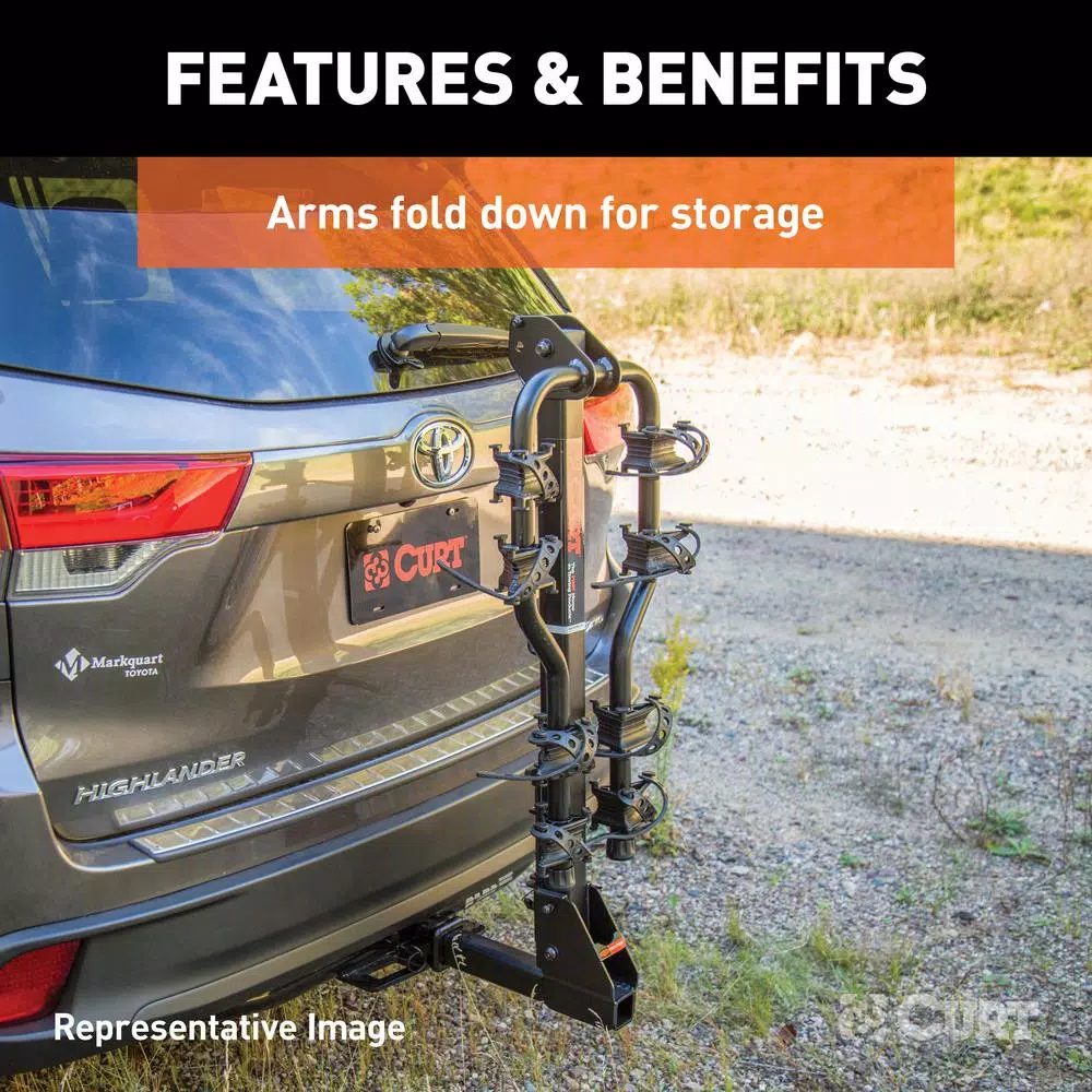 CURT Premium 5-Bike Hitch Mounted Bike Rack, 2-inch Receiver, 225 lb Capacity