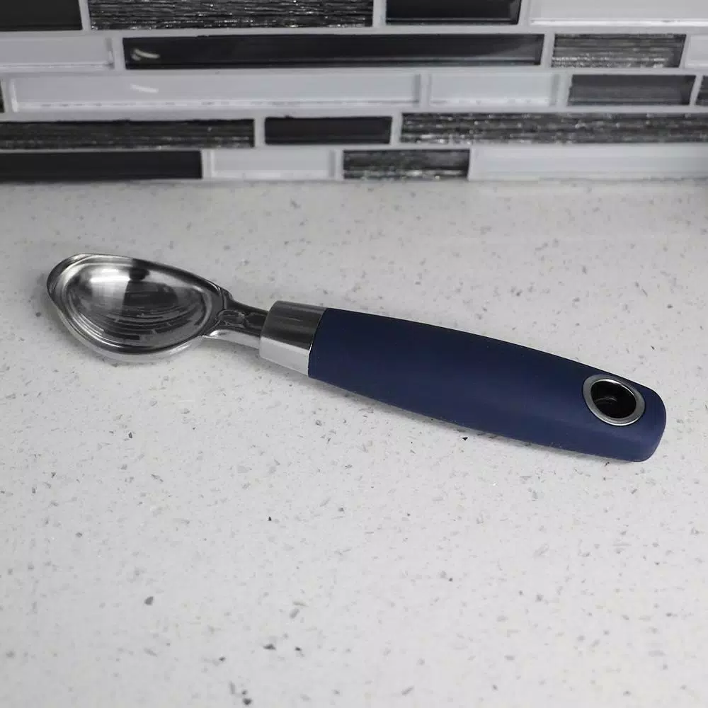 Unbranded Indigo Meridian Stainless Steel Ice Cream Scoop with Soft Grip Handle