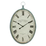 Aspire Home Accents Sonia Blue Oval Wall Clock - Distressed Teal French Provincial Decor thumbnail 1