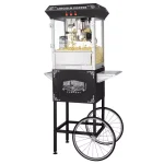 Great Northern Lincoln 8 oz. Antique Black Popcorn Machine with Cart thumbnail 1
