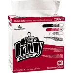 Georgia-Pacific D400 White Disposable Cleaning Wipes, Double Crepe, 90-Count Tall Box thumbnail 1