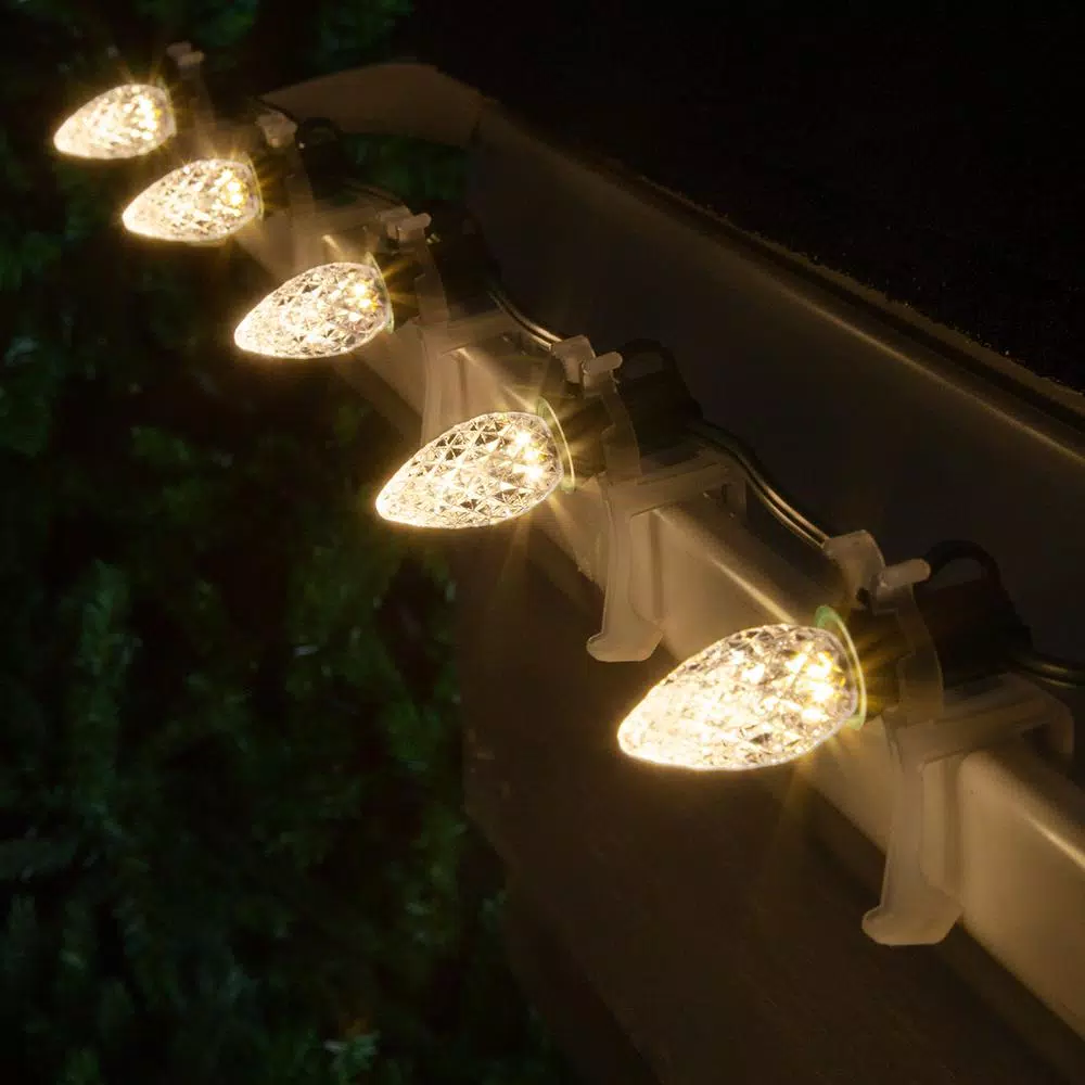 Wintergreen Lighting OptiCore C7 LED Warm White Faceted Christmas Light Bulbs, 25-Pack