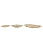 LITTON LANE Set of 3 Round Palm Wicker Basket Wall Trays - Beige and White Floral Star Design thumbnail 5