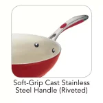 Tramontina Gourmet Ceramica Deluxe 11 in. Stir-Fry Pan, Metallic Red thumbnail 4