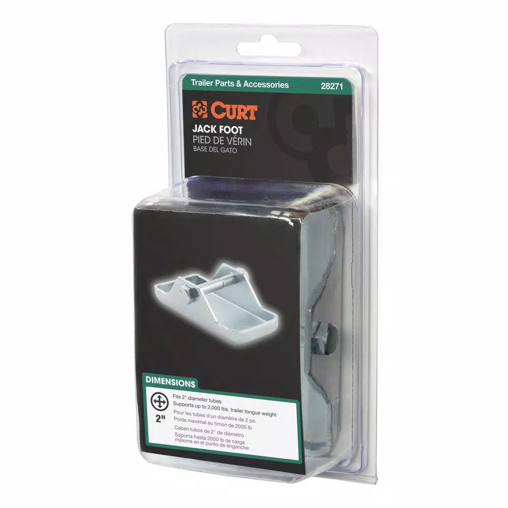 CURT Bolt-On Trailer Jack Foot, Fits 2" Tube, 2,000 lbs. Capacity
