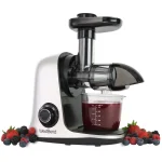 West Bend Cold Press Masticating Juicer, Slow Juicer Extractor for Fruits, Vegetables and Greens, White thumbnail 2